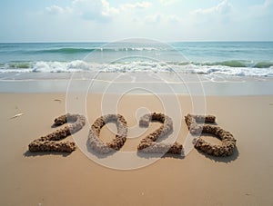 numbers 2025 on the beach