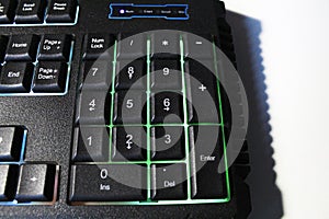 Numbers on black keyboard.