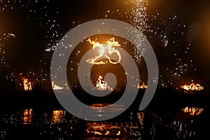 Numbers 25 on fire. Burning digits. Twenty five.