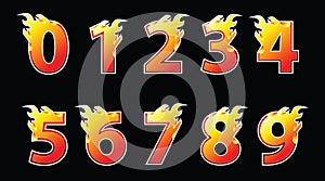 Numbers fire logo design.