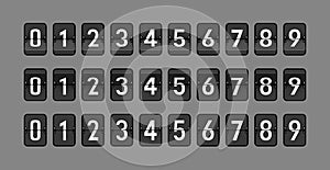 Numbers for Flip Clocks, Split-Flap or Flap Display, White Graphics and Black Flaps