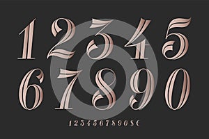 Numbers font. Classical elegant font