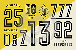 Numbers font. Sport font with numbers and numeric