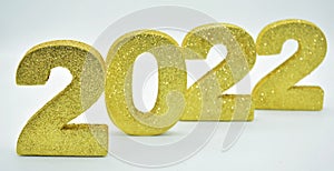 Numbers forming the new year 2022 photo