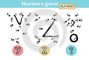Numbers game (Alphabet): letters Y, Z and question mark