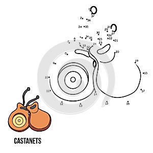 Numbers game for children: musical instruments (castanets)