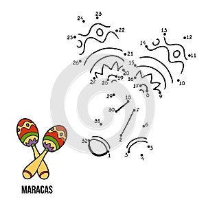 Numbers game for children: musical instruments (castanets)