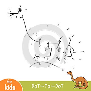 Numbers game, dot to dot game for children, Apatosaurus