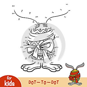 Numbers game, dot to dot game for children, Easter rabbit