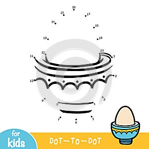 Numbers game, education dot to dot game, Boiled egg in eggcup photo