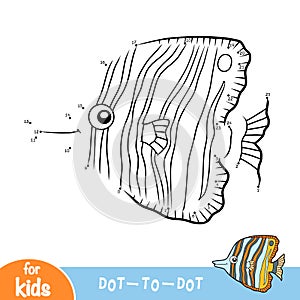 Numbers game, education dot to dot game, Copperband butterflyfish