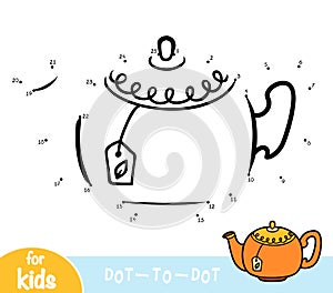 Numbers game, education dot to dot game, Teapot