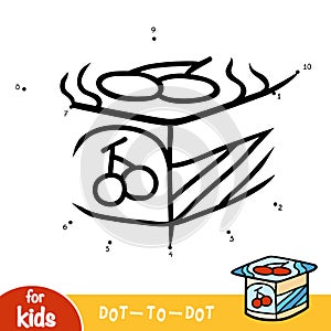 Numbers game, education dot to dot game, Yogurt cup
