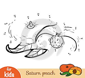 Numbers game, education game for children, Saturn peach