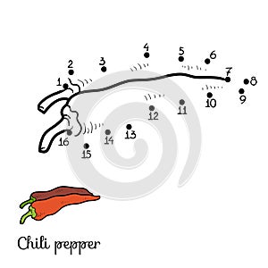 Numbers game: fruits and vegetables (chili pepper)