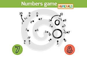 Numbers game (Numerals): seven, eight