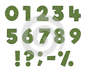 numbers with green grass texture realistic vector