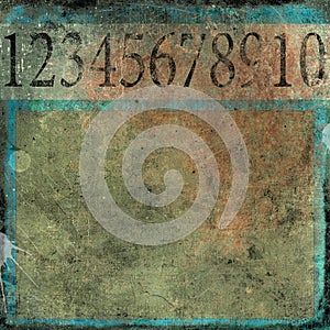 Numbers grunge background