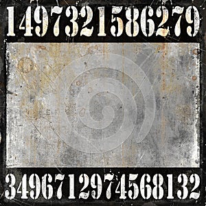 Numbers grunge background