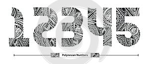 Numbers Polynesian style in a set 12345