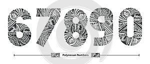 Numbers Polynesian style in a set 67890