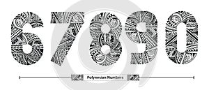Numbers Polynesian style in a set 67890 photo