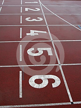 Numbers on Red Race Track