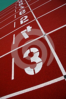 Numbers on the red track