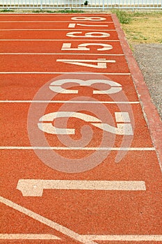 Numbers on running track