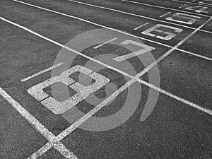 Numbers on running track background