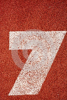 Numbers running track rubber cover texture top view