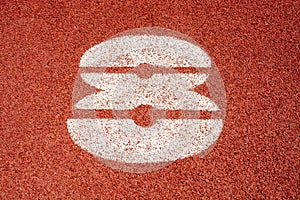 Numbers running track rubber cover texture top view