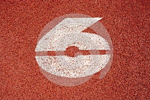 Numbers running track rubber cover texture top view