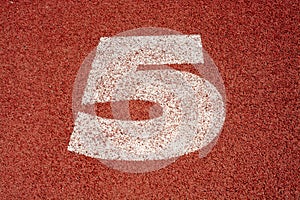 Numbers running track rubber cover texture top view