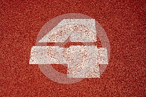 Numbers running track rubber cover texture top view