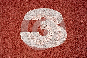 Numbers running track rubber cover texture top view