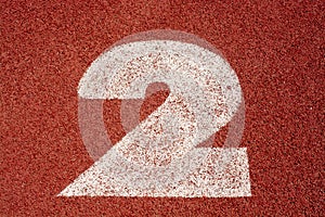 Numbers running track rubber cover texture top view