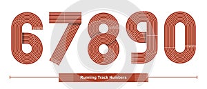 Numbers Running Track style in a set 67890