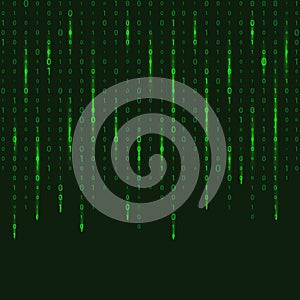Numbers on the screen. Digital stream of binary code. binary code. Matrix. One zero