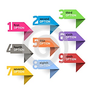 Numbers set infographics elements