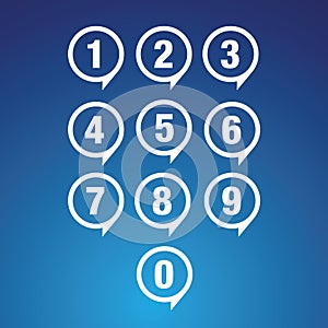 Numbers set. Vector illustration.