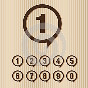 Numbers set. Vector illustration.