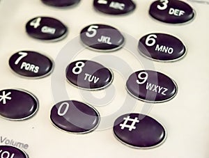 Numbers on telephone keypad