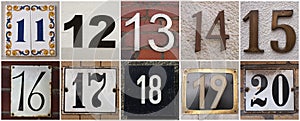 Numbers 11 to 20 photo
