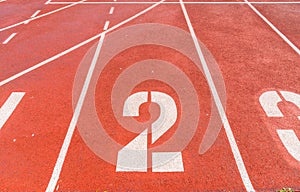 Numbers of track lanes