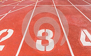 Numbers of track lanes