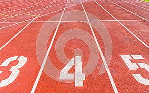 Numbers of track lanes