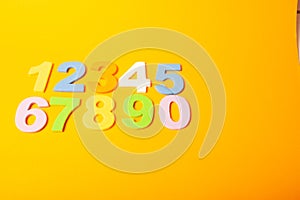 numbers on yellow background