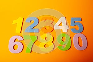 numbers on yellow background