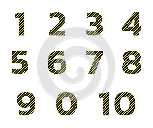 Numbers yellow oblique pattern